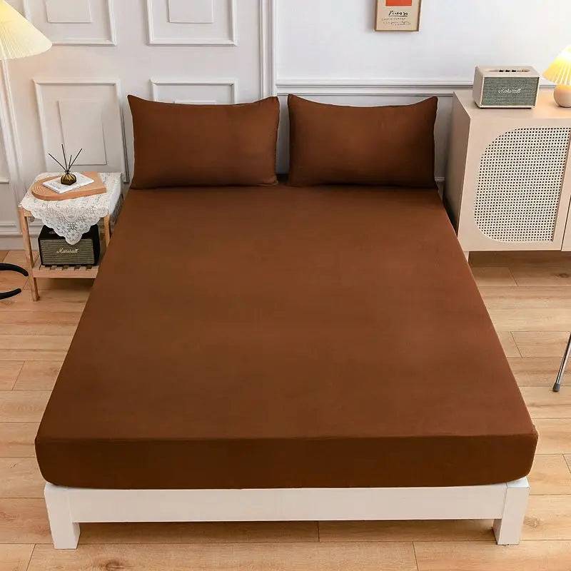 Kuup High Quality Fitted Sheet 90/180/150x200 Cm Mattress Cover Elastic Band Bed Sheet Queen King Size No Pillowcases Included - 1s ka se / 160x200cm