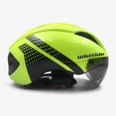 Aero Helmet Tt Time Trial Cycling Helmet for Men Women Goggles Race Road Bike Helmet with Lens Casco Ciclismo Bicycle Equipment blå
