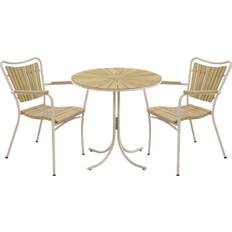 Marguerit cafébord ø70 cm + 2 stole, Taupe