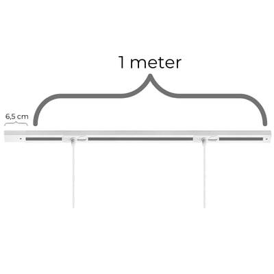Square lampeskinne til loft til nedhængte lamper (pendler), til 2 lamper, endetilslutning, hvid, 1 meter