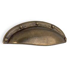Beslagsboden Skålhandtag cc 64 mm, Längd 91 mm (Antik mässing)