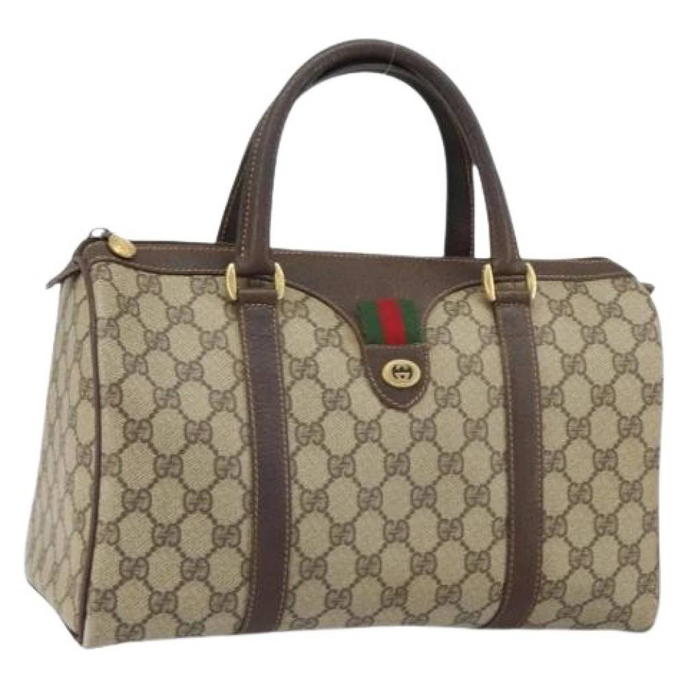 Gucci Vintage Pre-owned Canvas Håndtaske - Vintage - Dame - Beige - ONE SIZE - Tyl