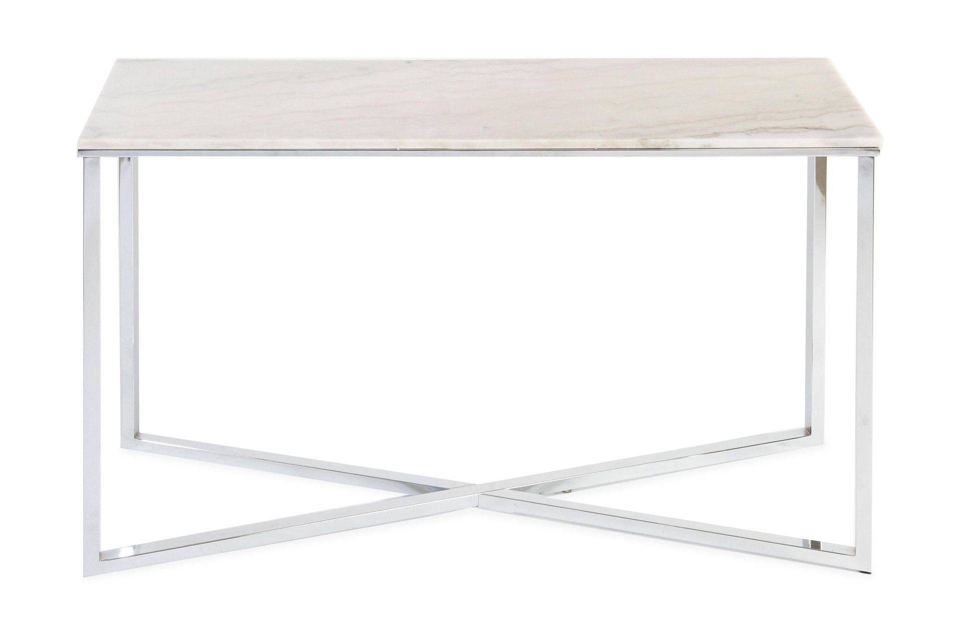 Rivabella Avlastningsbord 120 cm - Ljus Marmor/Krom Matbord & köksbord Vit,Silver Concept 55