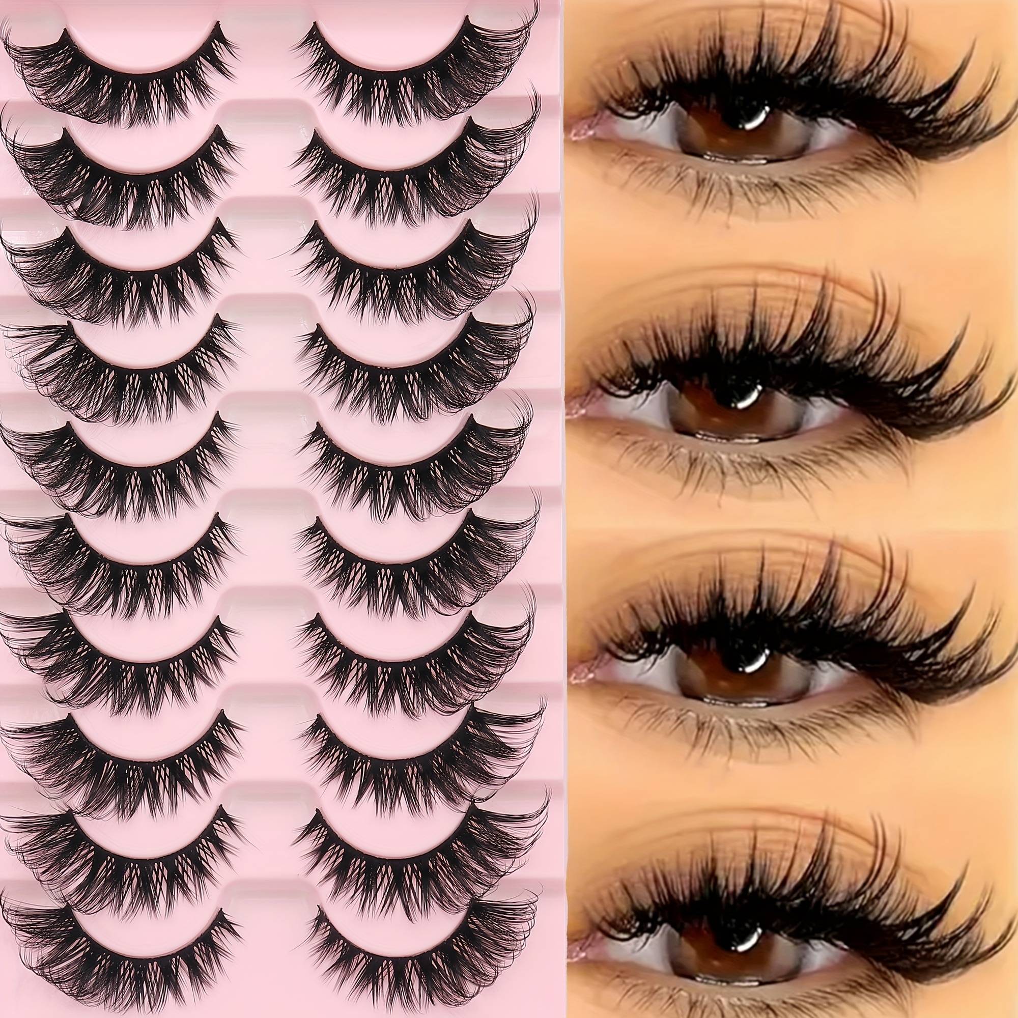 Thick And Fluffy False Eyelashes - Soft, Lashes For A Long-lasting Natural Look With Dramatic Curling Effect. Dense, Full, And Sweet 3d Design, Reusable And Easy To Apply