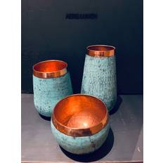 Oxideret kobbervase set