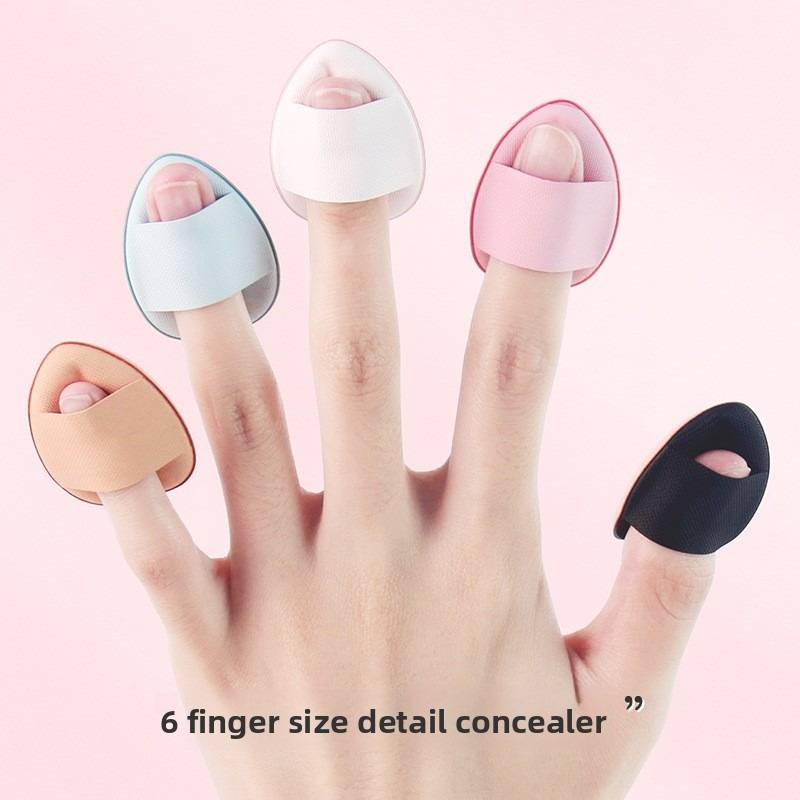 6PCS Mini Finger Makeup Sponge, Waterdrop Shape for BB Cream, Cushion Compact, Concealer. Dry and Wet Dual-Use Cosmetic Blender.