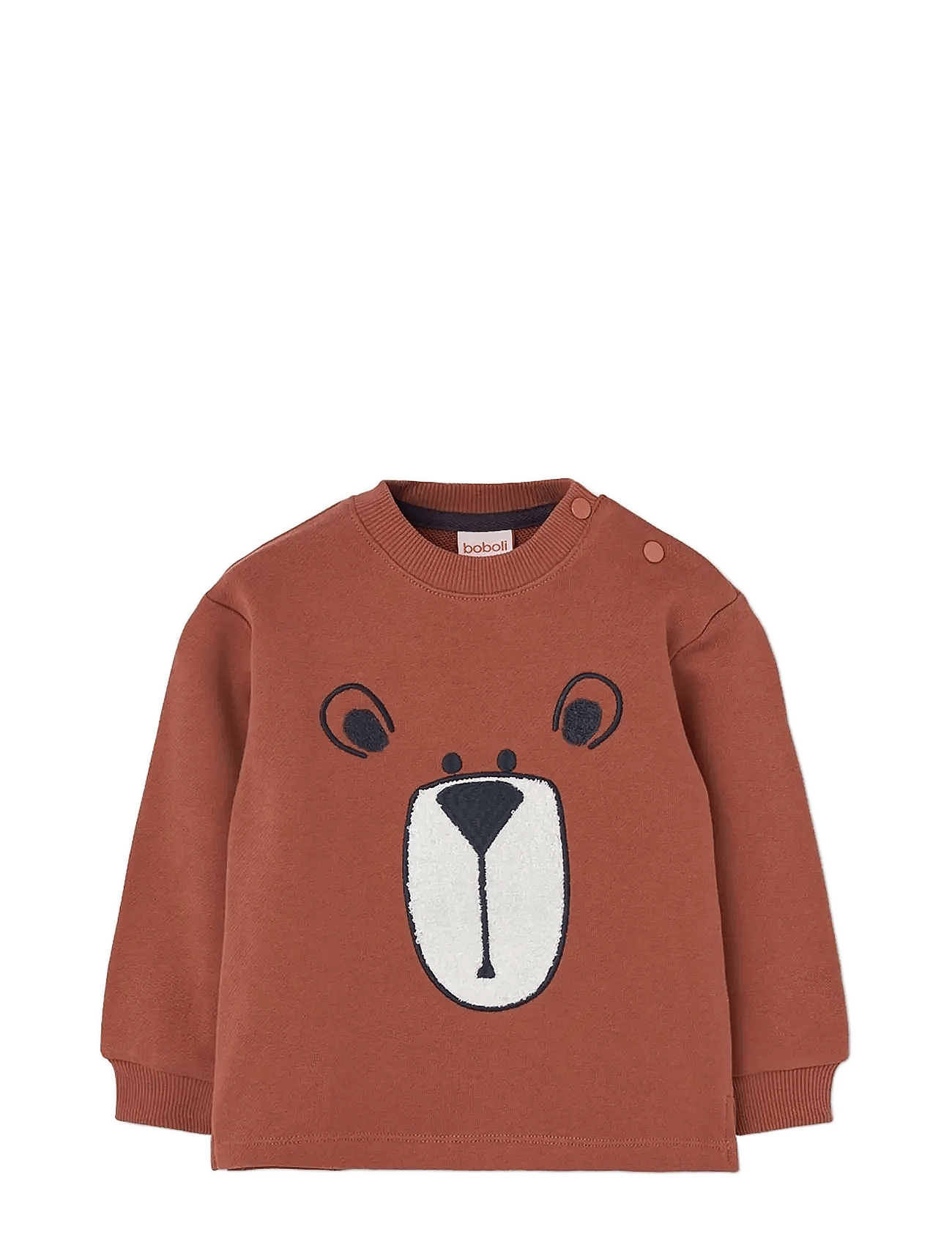 BOBOLI Fleece Sweatshirt For Boy -Bci | Brown | 92