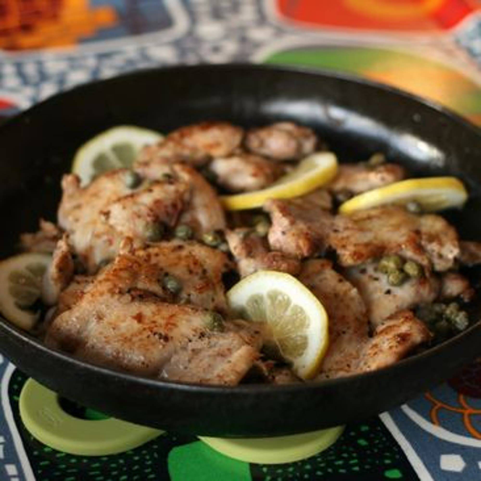 Kycklinglårfiléer med citron och kapris