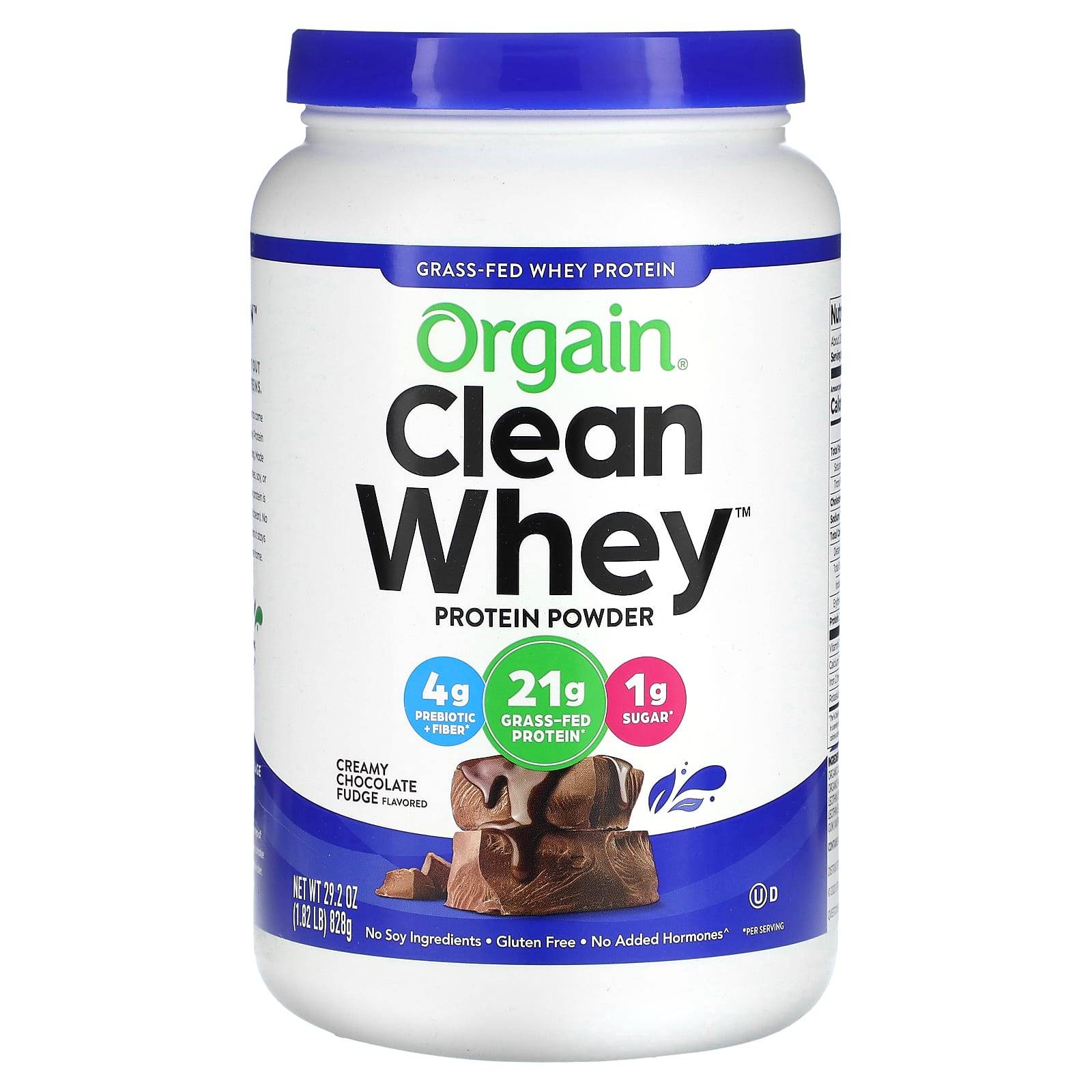 Grass-Fed Whey Protein Powder, Creamy Chocolate Fudge, 1.82 Lbs (828 G)