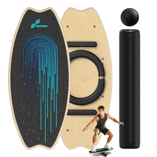 Balansbräda trä, sportneer inomhusbräda skateboard, inomhus surfbräda lekbräda och balanstavla för barn och vuxna