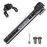 ROCKBROS Cykelminipump aluminium rampump 100 PSI luftpump med ventiler (Presta & Schrader) för MTB, vägcykel, e-cykel ca 17,5 cm