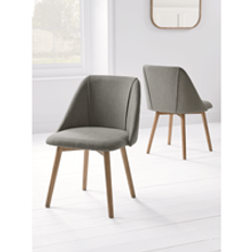 Two Upholstered Dining Chairs - Grey