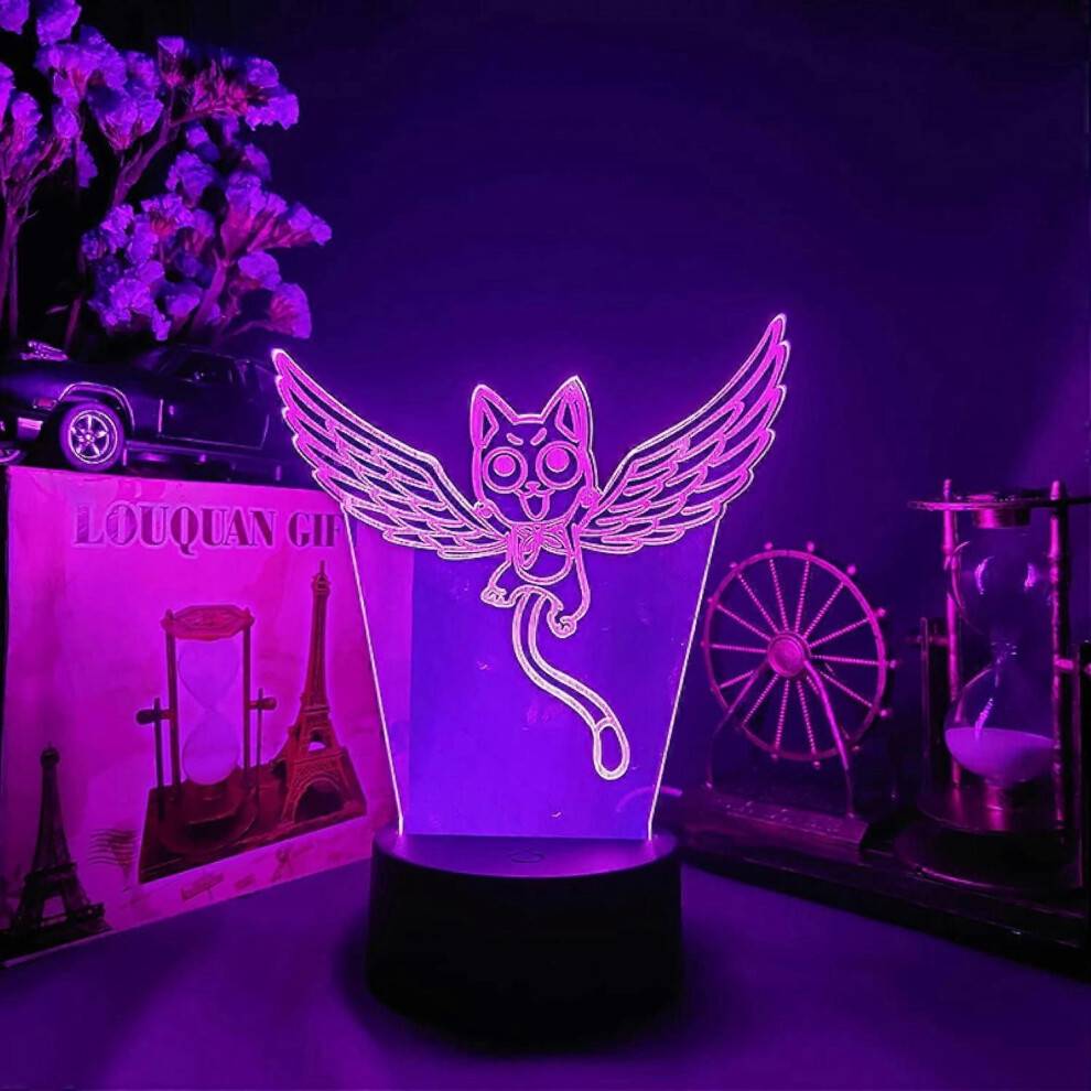 Nattljus Manga Fairy Tail Led Touch Sensor Nattljus för barnrumsinredning Barn Presentbord 3D