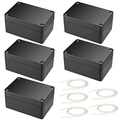 GOIEHIR Kopplingsdosa hölje, 5 stycken kopplingsdosor, svart elektronikhölje, plastskydd, för gör-det-själv grendosa, 83 x 58 x 34 mm