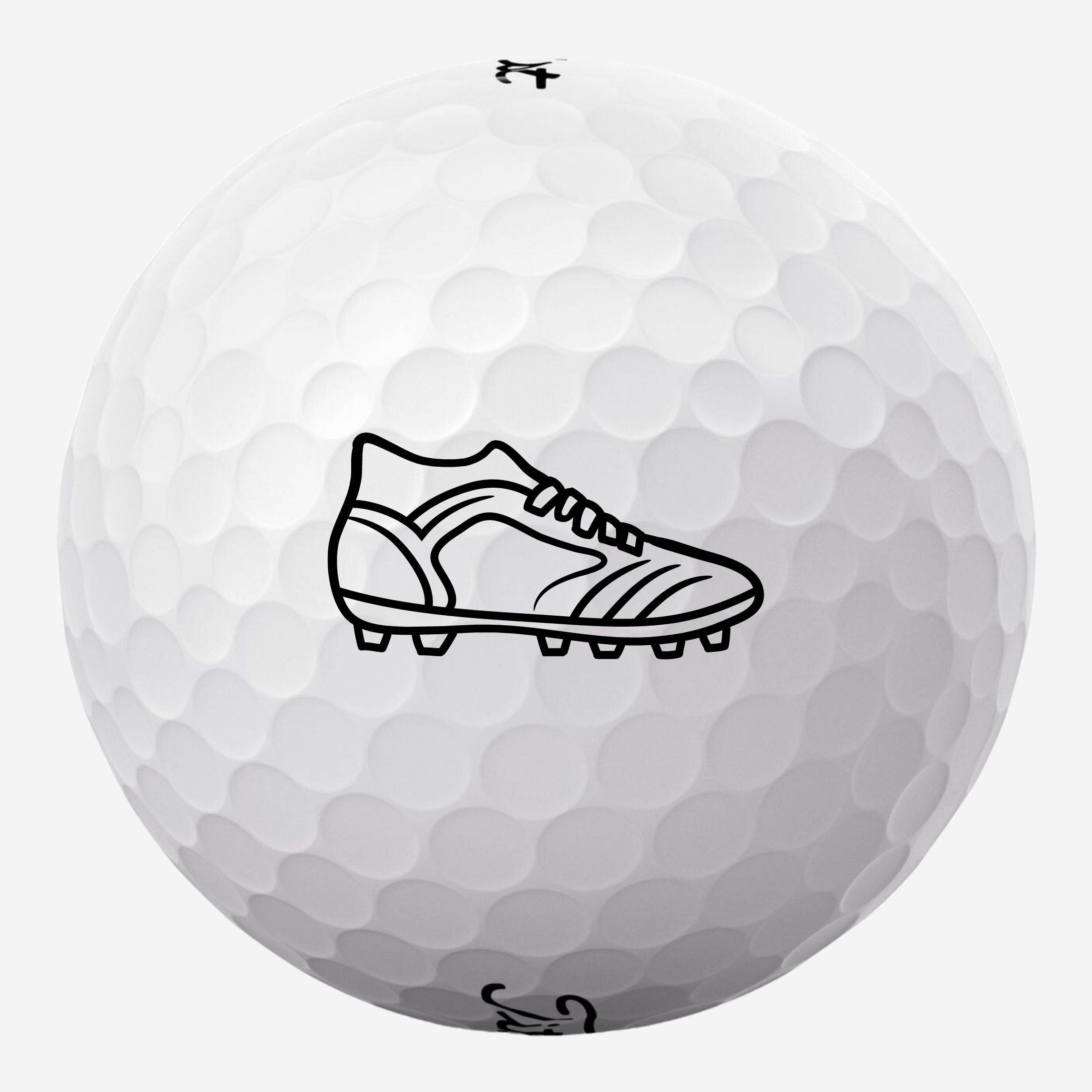 Golfbolde med fodboldstøvle