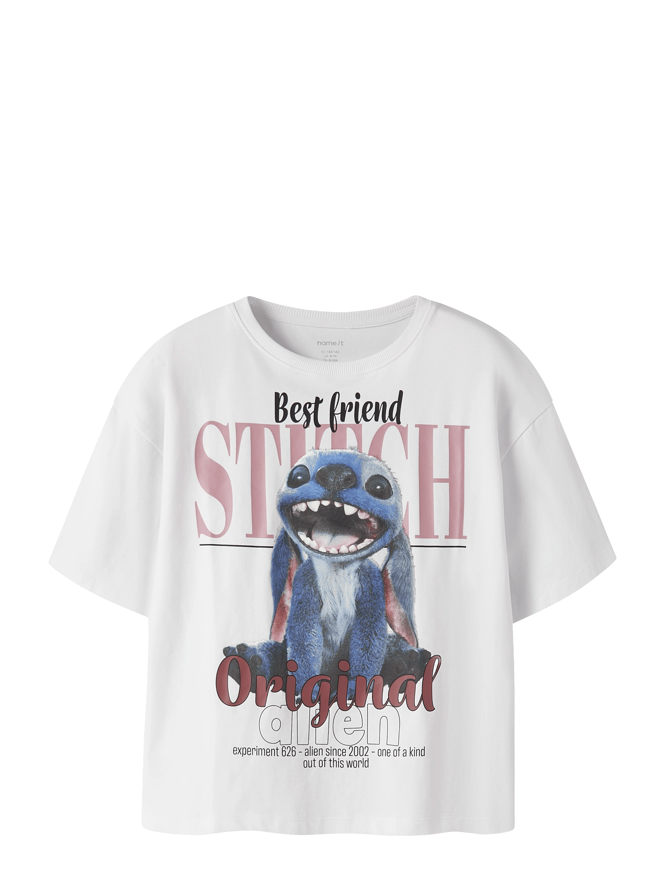 name it Nkfadana Stitch Ss Rlx Top Wdi - White - 146-152