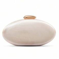 1 st oval snäckformad kuvertväska, europeisk och amerikansk stil, högkvalitativ akrylväska i ett stycke, moderiktig och mångsidig axelväska, elegant m - Beige