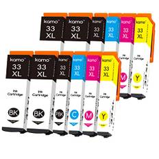Kamo 33 XL Druckerpatronen mit hoher Reichweite Kompatibel mit Epson 33 33XL Patronen Multipack (12er-Pack), für Expression Premium XP-540 XP-630 XP-635 XP-640 XP-645 XP-830 XP-900 XP-7100