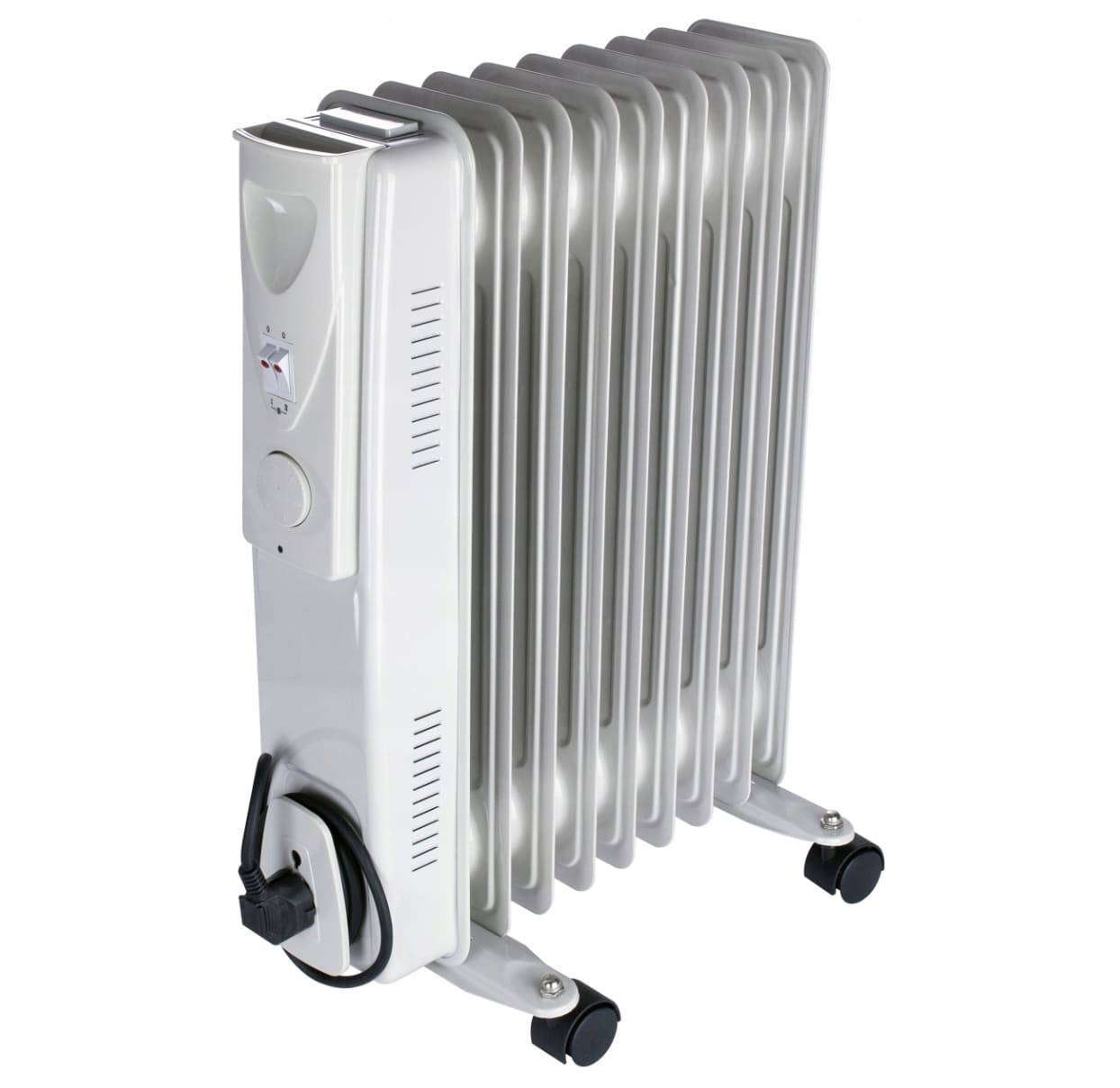 Oljeelement 2000W-3000W med termostat, hjul, 230V, Volt