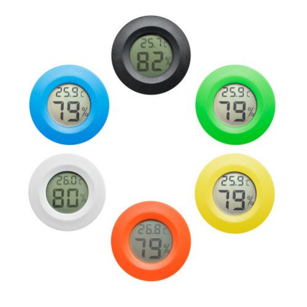 -50~ +70°C Mini LCD Digital Thermometer Hygrometer Round Temperature Humidity Tester Sensor Detector For Freezer Cigar Box