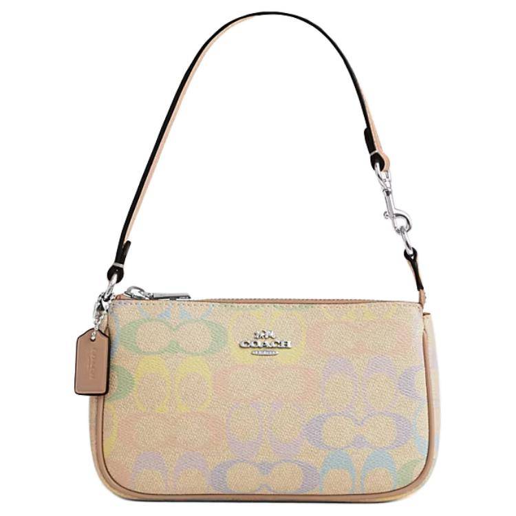 Coach Nolita 19 Silver Label Coated Canvas Tote Bag Small Rainbow Women tote bag CDC38-SVSAS Basic Set (Bag+Dust Bag)