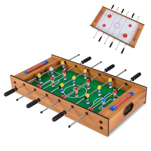 GOPLUS 2-i-1 fotbollsbord, mobilt bordshockey och fotbollsspel, multifunktionsbord, minifotbollsbord, inomhus och utomhus, present till barn och vuxna