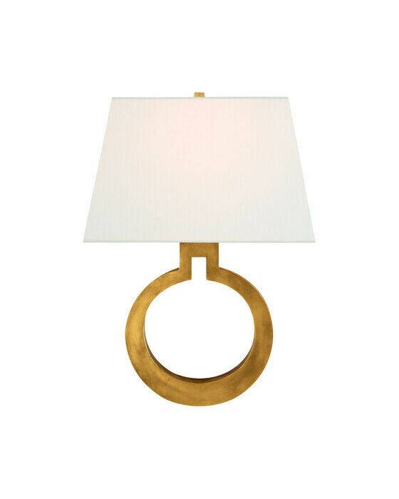 Visual Comfort Ring Form vägglampa antik mässing L - Guld / Brun