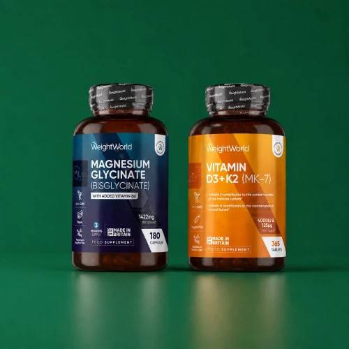 Helsepakke til daglig balance l To kosttilskud til spotpris l Magnesiumglycinat og D3-vitamin