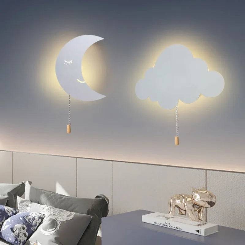 Månen Vägglampa - Modern Vägglampa för Stilsäkra Interiörer och Stämningsfull Belysning - Blå / Varmt ljus