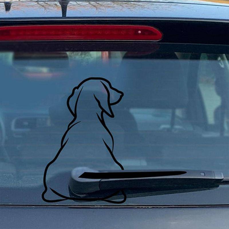 Valp Hund Bil Bakre Vindrutetorkare Dekor Dekaler , Djur Hund Vinyl Konst Klistermärke För Lastbil Bil Stötfångare Rolig Dekoration