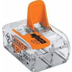 WAGO 221-412 2 Way Lever Operated Terminal Connector - Single - Clear & Orange