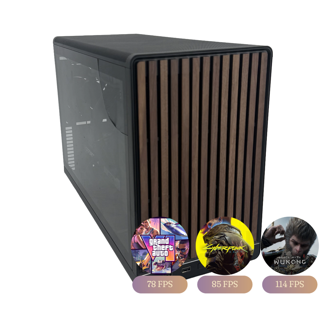 Gaming Desktop – RTX 5070 16GB / Ryzen 7 9800X3D / 16GB DDR5 / 500GB + 256GB NVMe - Svart
