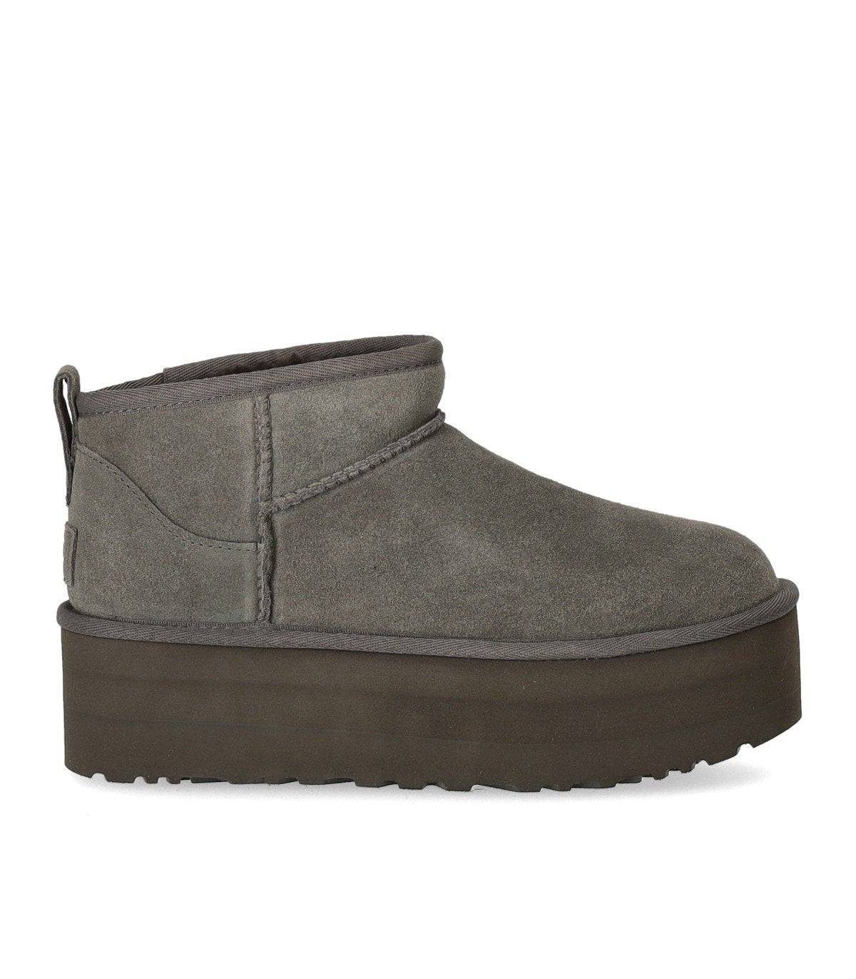 UGG CLASSIC ULTRA MINI PLATFORM GRAUER STIEFEL