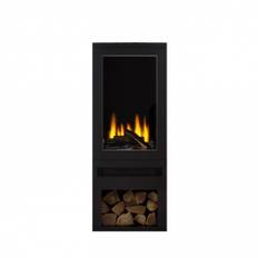 Bramshaw elektrisk kamin - fristående med vedförvaring - British Fires elektrisk kamin - fjärrstyrd kamin