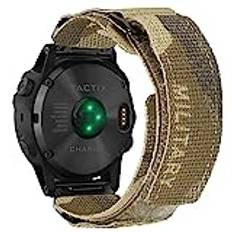 Kompatibel med Garmin, klockarmband, kamouflage, superrobust nylonsportarmband med vävd loopdesign, för Fenix/Forerunner/Approach/MARQ/quatix/D2-serien, robust ersättningsband för män, 22mm-Middle