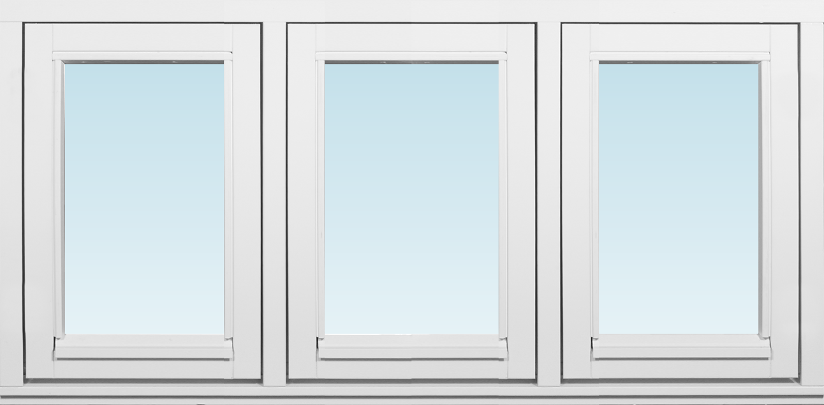 Svenska Fönster SF sidohängt fönster utåtgående 1180x580mm  3-luft, insida trä utsida trä, 2-glas  (12x6)