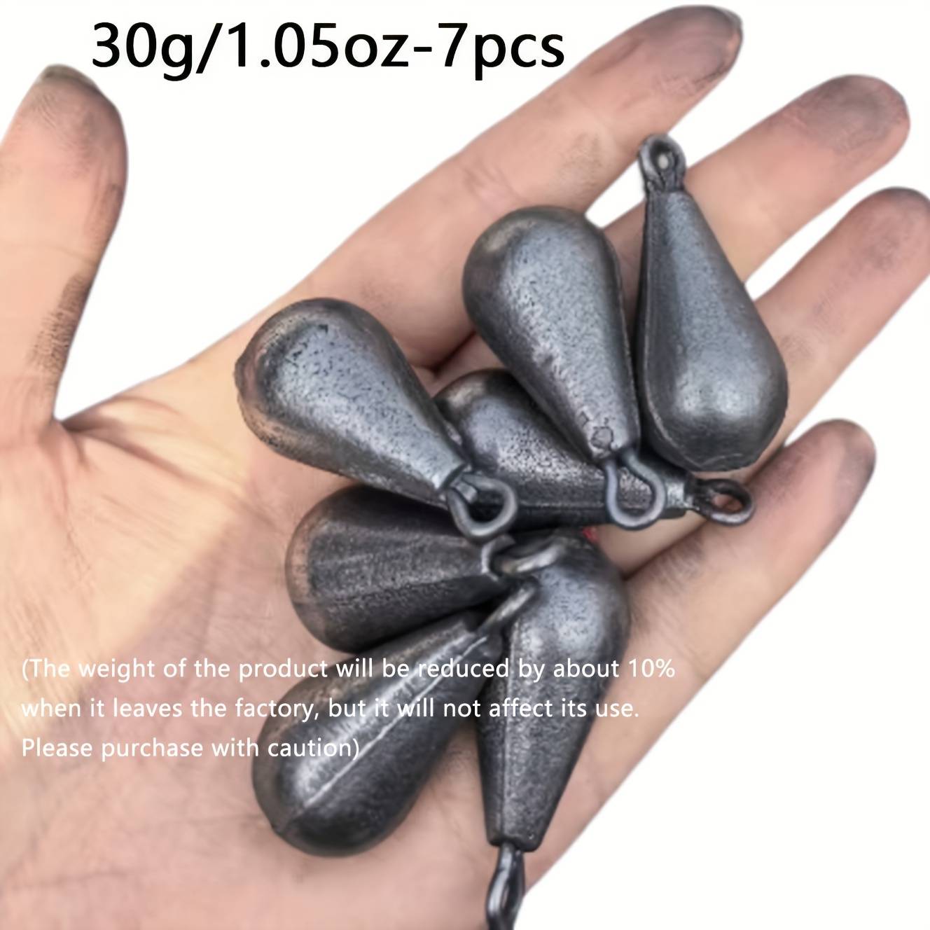 7pcs, Cast Original Color Teardrop Iron Pendant, High Cost Performance, Teardrop-shaped Sinker, Does Not , Stability, Suitable For Daily Fishing, Etc. (the Product' Weight About 10% Less