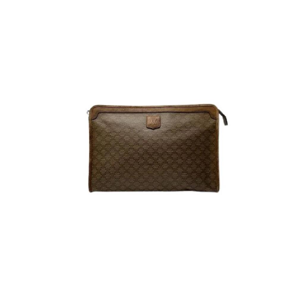 Celine Vintage Pre-owned Triomphe Monogram Læder Clutch - Vintage - Dame - Brun - ONE SIZE - Læder