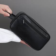 TEMU Personalized Pu Travel Toiletry Bag, Double Layer Makeup Bag With Handle, , Zipper Closure, Easy To Clean, Lightweight, Choose Your Own Or Gift