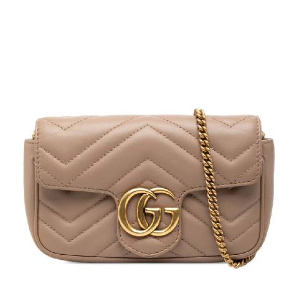 Gucci Vintage Pre-owned Quilted Leather Crossbody Bag - Vintage - Dame - Brun - ONE SIZE - Uld