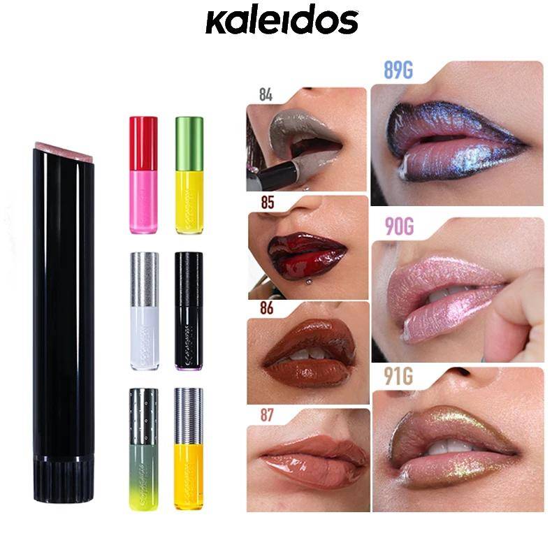 Kaleidos Läppglans Spegel Matt Glitter Gotisk Läppglasyr Fuktig Skimmer Naken Punk Mörk Läppstift Höga Färger Hållbar Läppsmink lysande lavendel färg