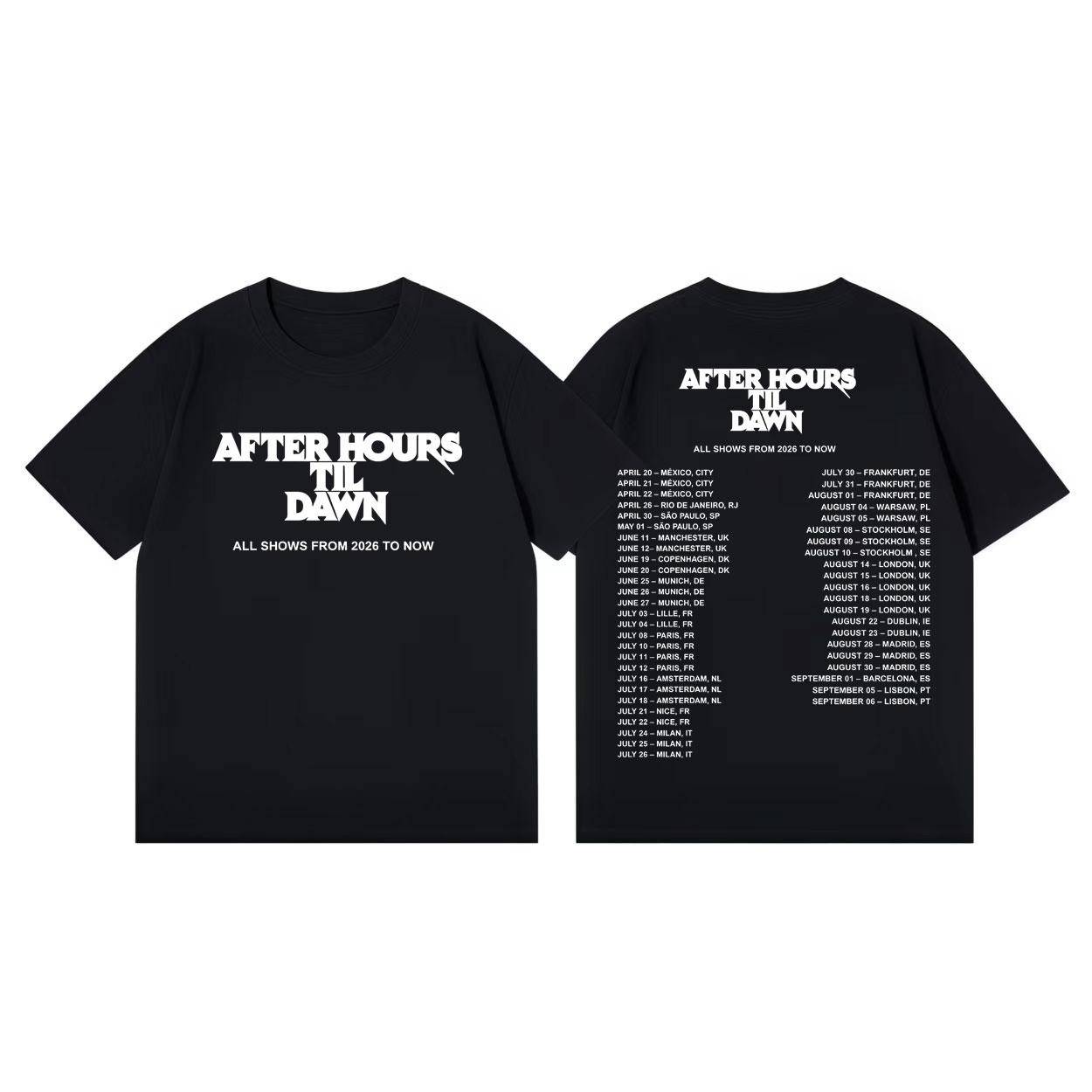 Rappare The Weeknd After Hours Til Dawn Tour 2026 Tryckt T-shirt Sommar Ny Het Unisex Dammode Bomull Överdimensionerad T-shirt Y2K cm gray