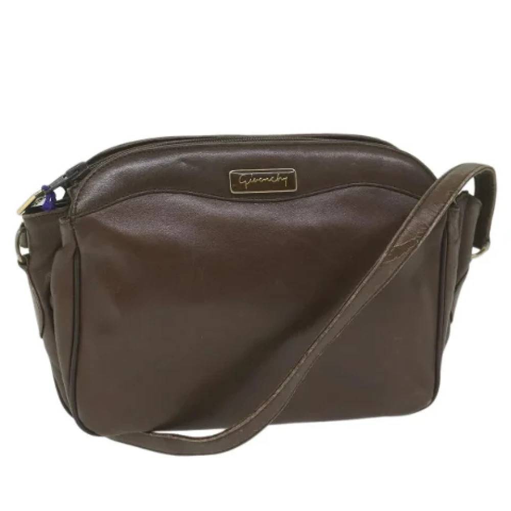 Givenchy Pre-owned Pre-owned Læder Skuldertaske - Vintage - Dame - Brun - ONE SIZE - Uld