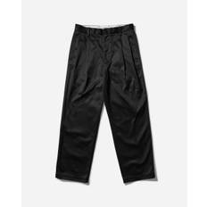 Men s Double Pleated Chino Trousers Black - Black - L