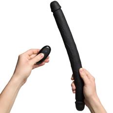 Willie City Realistic Vibrating Dubbeldildo 40 cm - Svart