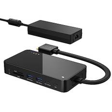 iVANKY 12-i-2 FusionDock 1+ MacBook Docking Station USB C med 180 W, 2 x HDMI 2.0, 2,5 GbE, 10 Gbps USB, 96 W, PD, SD/TF, ljud