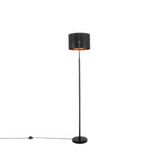 Smart gulvlampe sort med guld rund inkl. WiFi A60 - VT