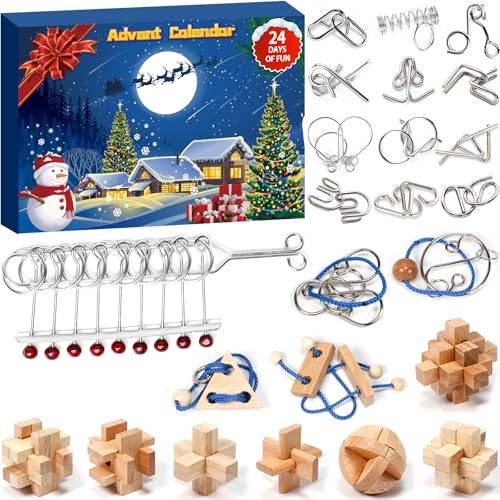 Adventskalender 2025 pussel för vuxna, kvinnor, män, jul, nedräkning, 24 dagars kalender för flickor, pojkar tonåringar