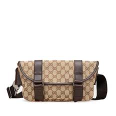 Gucci Vintage, Pre-owned, Dam, ONE Size, Läder, Förägt Monogram Canvas Bältesväska
