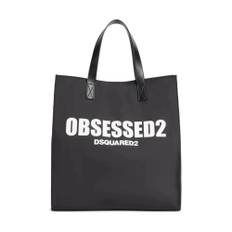 Dsquared2, Tasker , Herre, Sort, ONE SIZE, Sorte tasker med polyamid og kalveskind